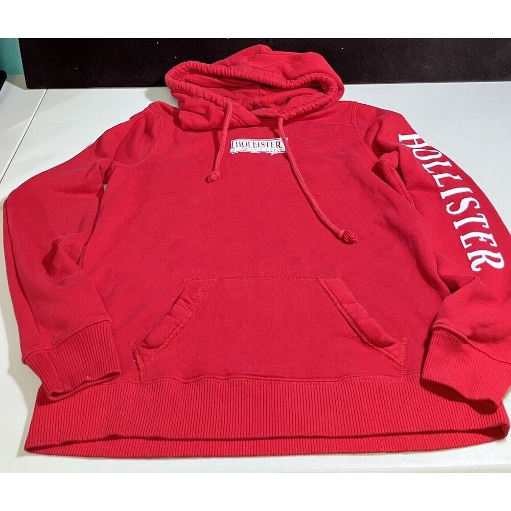 Hollister California Women’s Red Hoodie Sweater Size Small With Pocket Front